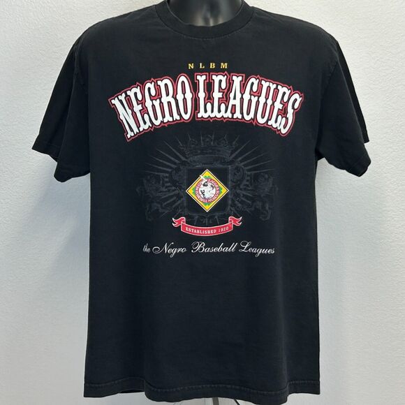 Vintage Y2Ks Negro Leagues Baseball Museum T Shirt NLBM USA Made Black L Large - Picture 2 of 8